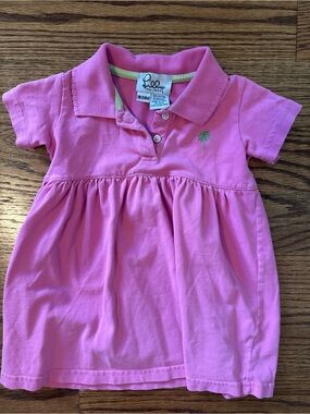 Lilly Pulitzer Pink Polo Dress with Palm Embroidery 18-24mo